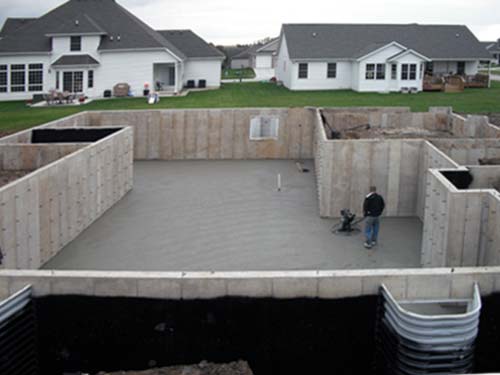 Concrete Poured Block Foundation